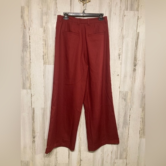 Modcloth Red Wine Wide Leg Savannah Pants 8 - Picture 8 of 11
